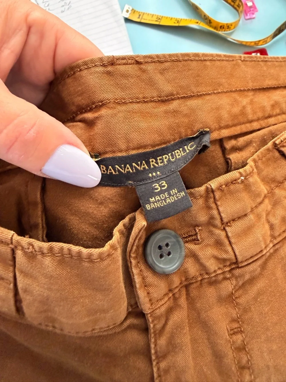Banana Republic Tan Brown Men's Chinos with Elastic Cuff sz33